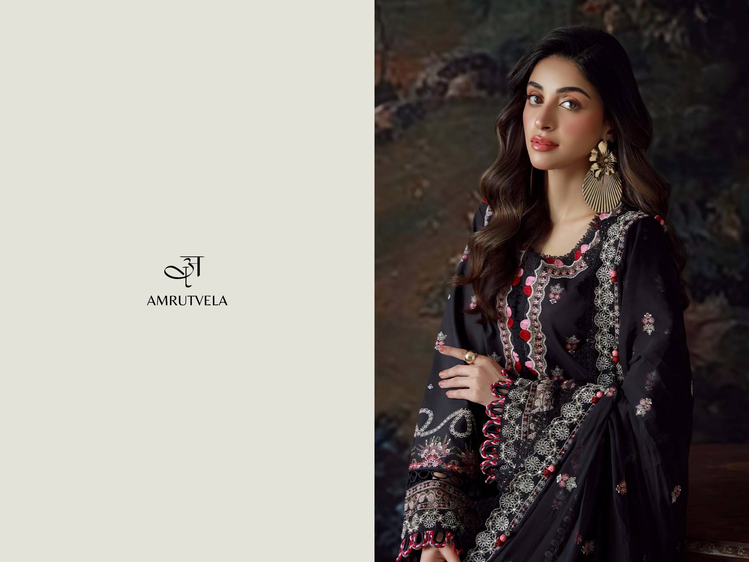  Ombre classic heavy embroidery duppta collection BY AMRUTVELA TEXTILE 1001 TO 1004 SERIES Pakistani Stylish Embroidered pure cotton Dresses At Wholesale Price